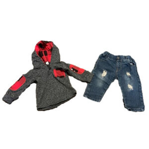 Toddler Boys Jeans and Hoodie 18M